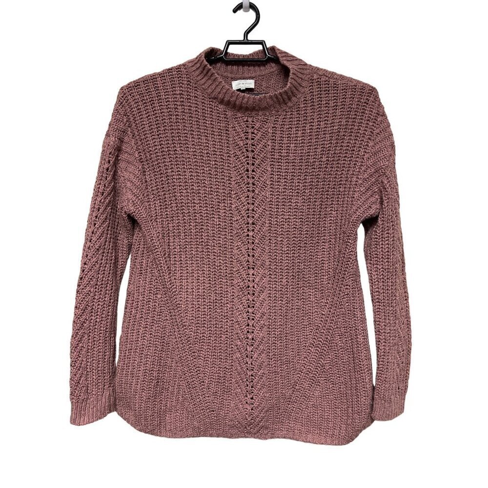 Lucky Brand Women's Brown Knit Long Sleeve Crew Neck Sweater Plus Size 2X Winter